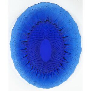 VTG Luminarc France Avon Royal Sapphire Cobalt Blue 13.5" Oval Serving Platter